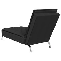 Massage chaise longue met bolster stof zwart 6