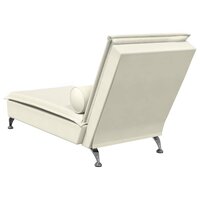 Massage chaise longue met bolster fluweel roze 6