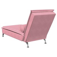 Massage chaise longue met bolster fluweel roze 6