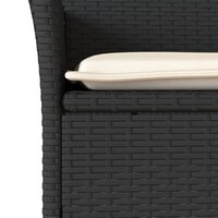 3-delige Tuinset met kussens poly rattan en glas zwart 5