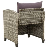 Tuinstoel met kussens poly rattan grijs 4