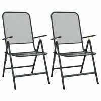 Tuinstoelen inklapbaar 2 st metaalgaas antracietkleurig 2