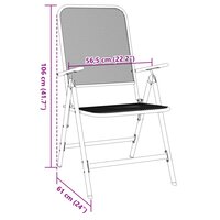 Tuinstoelen inklapbaar 2 st metaalgaas antracietkleurig 9