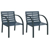 Tuinstoelen 2 st hout grijs 2