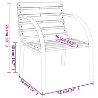 Tuinstoelen 2 st hout grijs 9