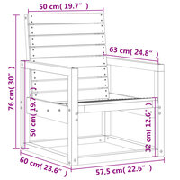 Tuinstoel 57,5x63x76 cm massief grenenhout wit 9