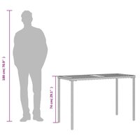 Tuintafel met acaciahouten blad 115x54x74 cm poly rattan beige 9