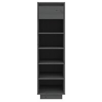 Schoenenkast 30x34x105 cm massief grenenhout grijs 3