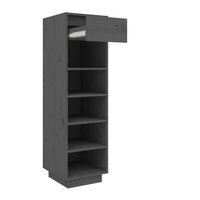 Schoenenkast 30x34x105 cm massief grenenhout grijs 5