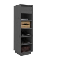 Schoenenkast 30x34x105 cm massief grenenhout grijs 7