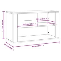Schoenenkast 80x35x45 cm bewerkt hout hoogglans wit 9
