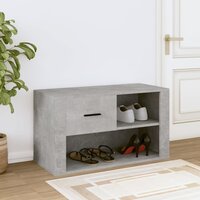 Schoenenkast 80x35x45 cm bewerkt hout betongrijs 3