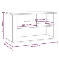 Schoenenkast 80x35x45 cm bewerkt hout betongrijs 9
