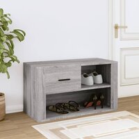 Schoenenkast 80x35x45 cm bewerkt hout grijs sonoma 3