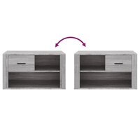 Schoenenkast 80x35x45 cm bewerkt hout grijs sonoma 7