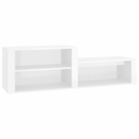 Schoenenkast 150x35x45 cm bewerkt hout hoogglans wit 2