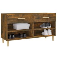 Schoenenkast 102x35x55 cm bewerkt hout gerookt eikenkleurig 4