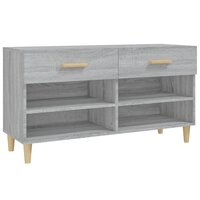 Schoenenkast 102x35x55 cm bewerkt hout grijs sonoma eikenkleur 2