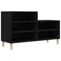 Schoenenkast 102x36x60 cm bewerkt hout zwart 2