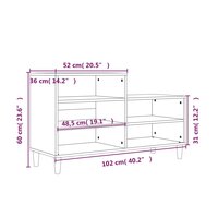 Schoenenkast 102x36x60 cm bewerkt hout bruin eikenkleur 9