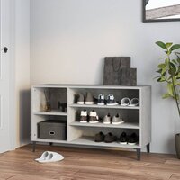 Schoenenkast 102x36x60 cm bewerkt hout betongrijs 2