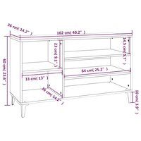 Schoenenkast 102x36x60 cm bewerkt hout sonoma grijs 8