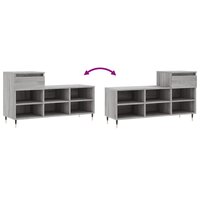 Schoenenkast 102x36x60 cm bewerkt hout sonoma grijs 9