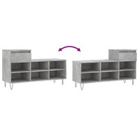 Schoenenkast 102x36x60 cm bewerkt hout betongrijs 9