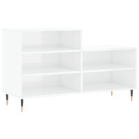 Schoenenkast 102x36x60 cm bewerkt hout hoogglans wit 2