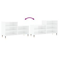 Schoenenkast 102x36x60 cm bewerkt hout hoogglans wit 7