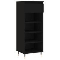 Schoenenkast 40x36x105 cm bewerkt hout zwart 2