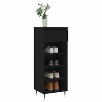 Schoenenkast 40x36x105 cm bewerkt hout zwart 3