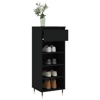 Schoenenkast 40x36x105 cm bewerkt hout zwart 4