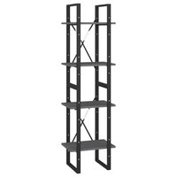 Boekenkast met 4 schappen 40x30x140 cm massief grenenhout grijs 2