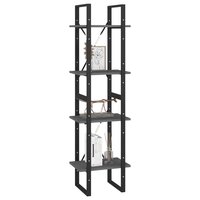 Boekenkast met 4 schappen 40x30x140 cm massief grenenhout grijs 4