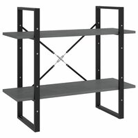 Boekenkast met 2 schappen 80x30x70 cm massief grenenhout grijs 2