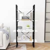 Boekenkast met 4 schappen 80x30x140 cm spaanplaat wit 3