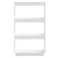 Boekenkast/kamerscherm 60x35x103 cm massief grenenhout wit 5