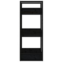 Boekenkast/kamerscherm 41x35x91 cm massief grenenhout zwart 4