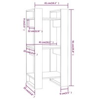 Boekenkast/kamerscherm 41x35x91 cm massief grenenhout zwart 8