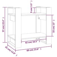Boekenkast/kamerscherm 60x35x57 cm massief hout honingbruin 8