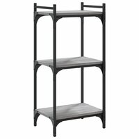 Boekenkast 3-laags 40x30x86 cm bewerkt hout grijs sonoma 6
