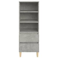 Hoge kast 40x36x110 cm bewerkt hout betongrijs 3