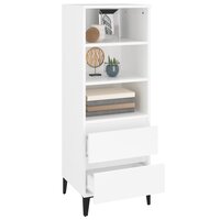 Hoge kast 40x36x110 cm bewerkt hout wit 7