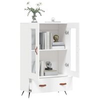 Hoge kast 69,5x31x115 cm bewerkt hout wit 4