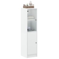 Hoge kast met glazen deur 35x37x142 cm wit 4
