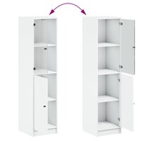 Hoge kast met glazen deur 35x37x142 cm wit 9