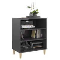 Dressoir 57x35x70 cm bewerkt hout hoogglans grijs 3