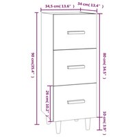 Dressoir 34,5x34x90 cm bewerkt hout gerookt eiken 9