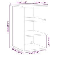 Dressoir 35x35x55 cm bewerkt hout oud houtkleurig 9